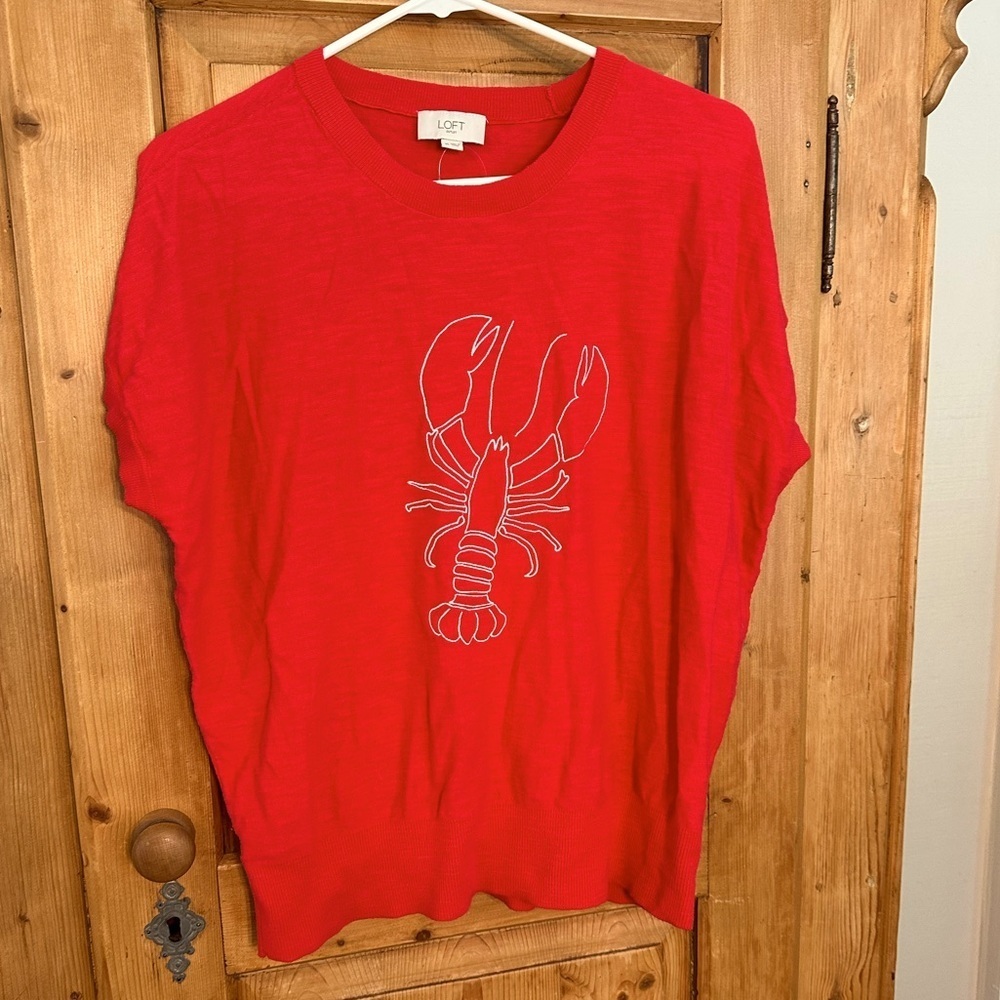 Loft Lightweight Lobster Top Sleeveless Oversized Eclectic Preppy Size XL